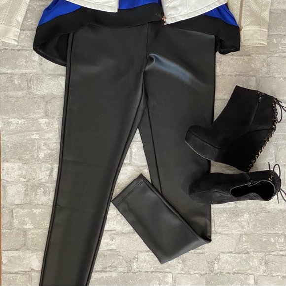 SOLD | 🔥SALE🔥 NWT Express Vegan Leather Black Ankle Tights **HOST PICK** - Picture 3 of 15